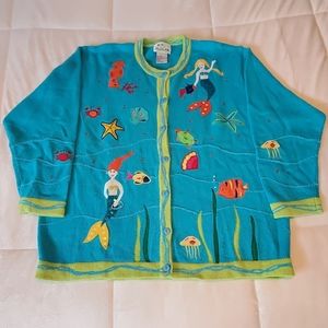 Quacker Factory Mermaid Mermaid Women's Sweater 1X